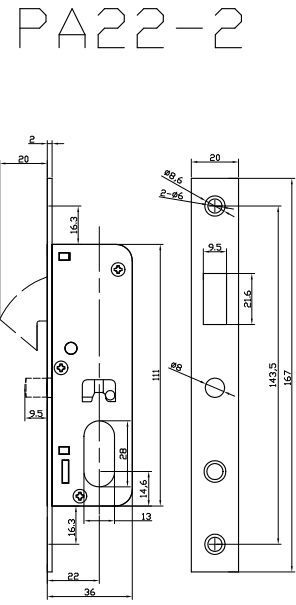 PA22-1 Aukko lukkosylinterille